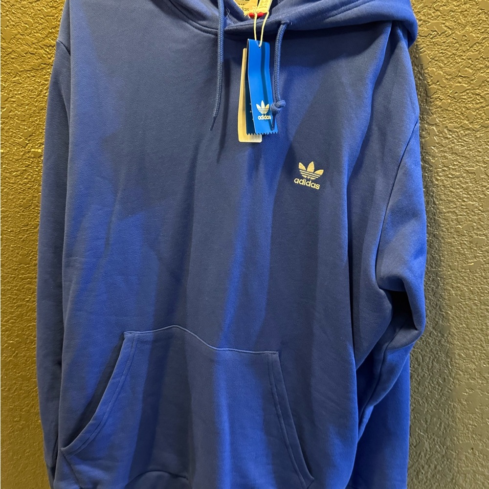 Adidas Men's Blue Essentials Hoodie